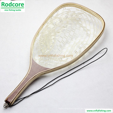 Ln05 Hard Wood Griff Clear Gummi Landing Net